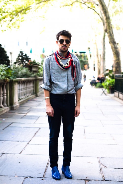 Blue Boots at MBFW – New York, Bryant Park