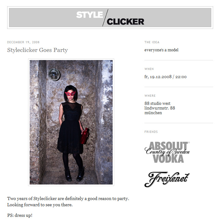 2 Years Styleclicker Party / Fr 19th Dec, Munich